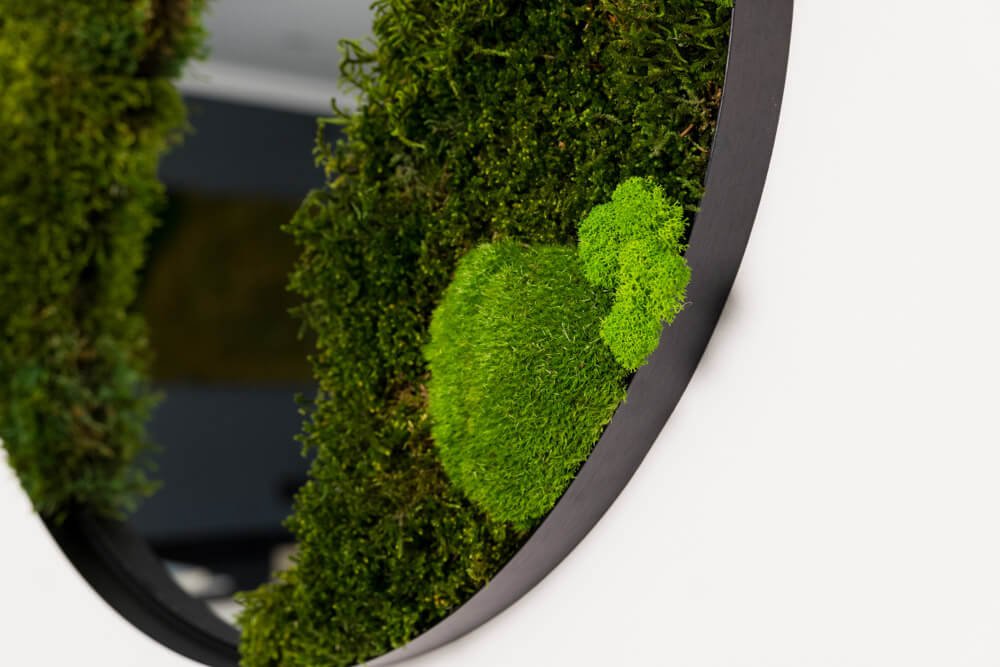 Rundes Moosbild ICELAND 60 cm – Islandmoos pflegefrei handgefertigt - Moospro